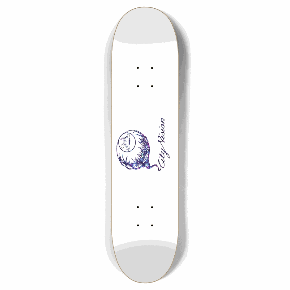 White and Dark Rainbow Gliter Logo 7.87 City Vision Skateboards City Vision Skateboards 7.87