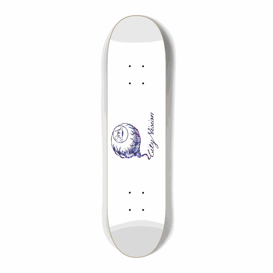 White and Dark Rainbow Gliter Logo Mini 7.25 City Vision Skateboards City Vision Skateboards 7.25