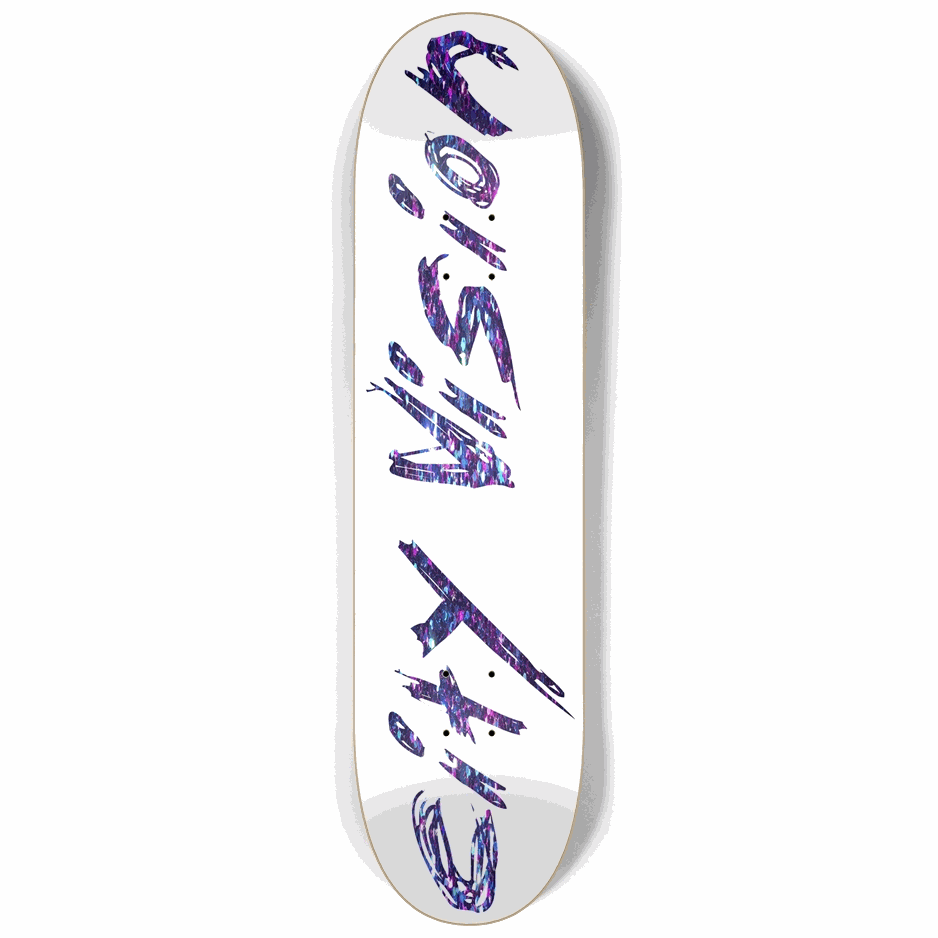 White and Dark Rainbow Glitter Name 8.25 City Vision Skateboards City Vision Skateboards 8.25