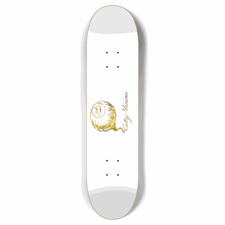 White and Gold Glitter Logo 7.87 City Vision Skateboards City Vision Skateboards 7.87