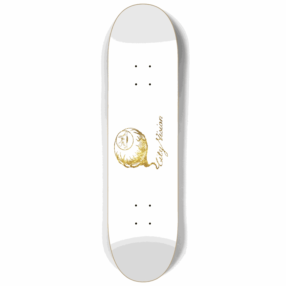 White and Gold Glitter Logo 8.25 City Vision Skateboards City Vision Skateboards 8.25