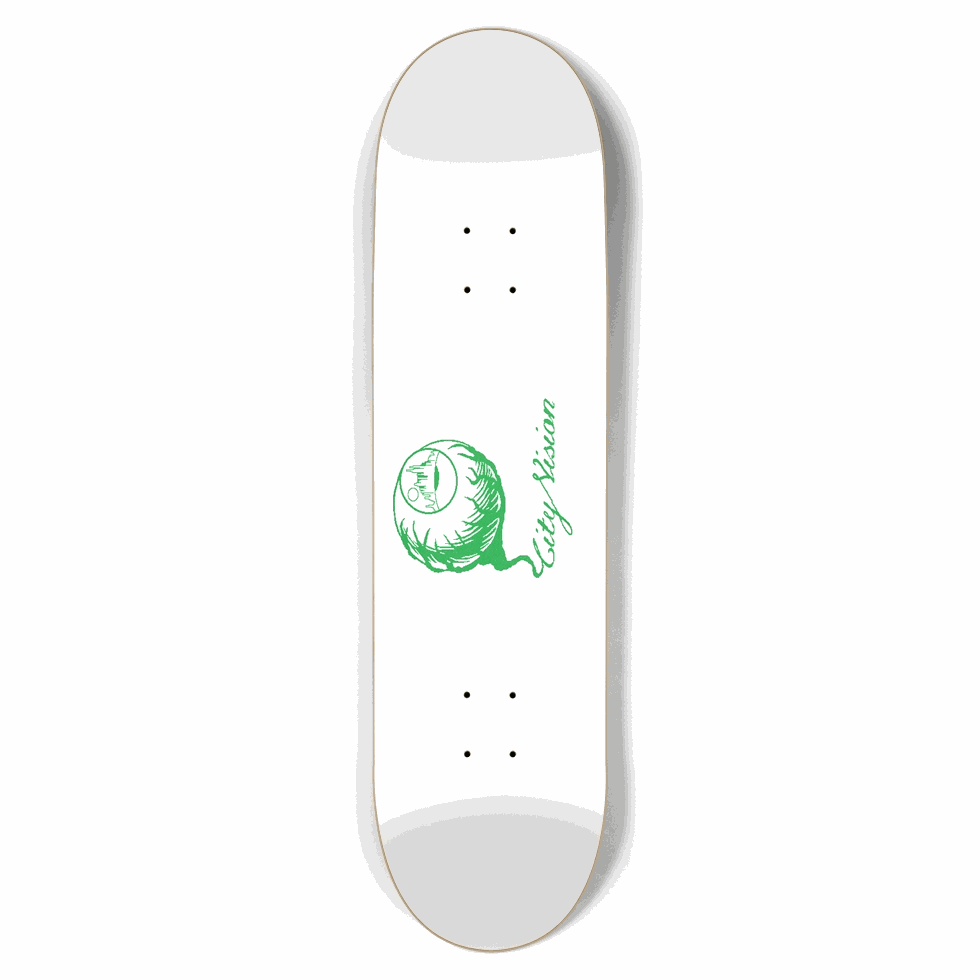 White and Green Logo 8.50 City Vision Skateboards City Vision Skateboards 8.50