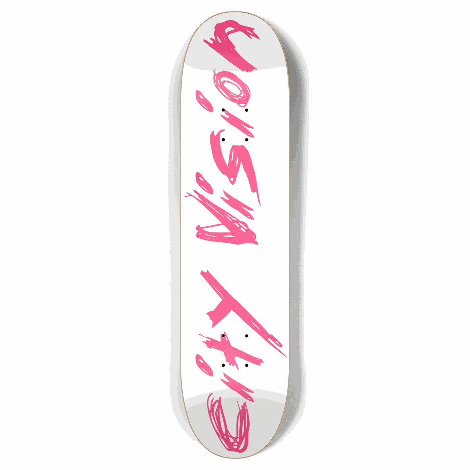 White and Hot Pink Name 7.87 City Vision Skateboards City Vision Skateboards 7.87