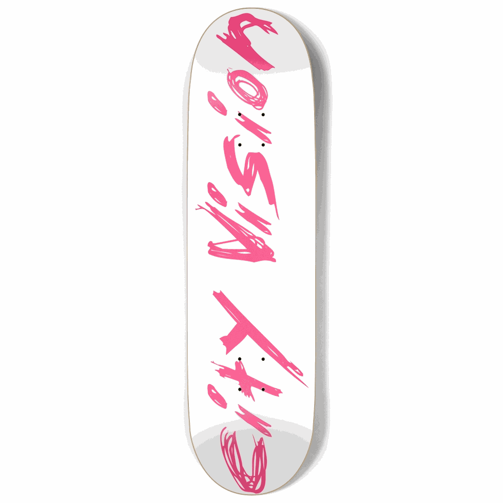 White and Hot Pink Name 9.00 City Vision Skateboards City Vision Skateboards 9.00
