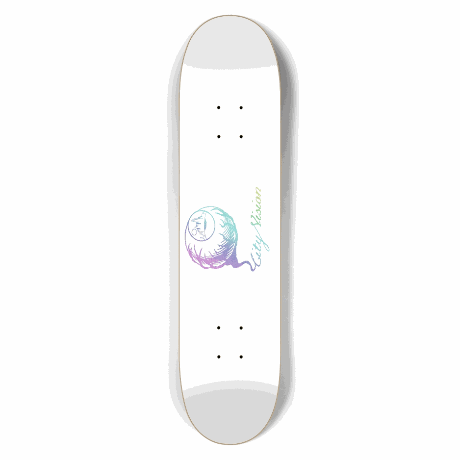 White and Light Rainbow Glitter Logo 7.50 City Vision Skateboards City Vision Skateboards 7.50