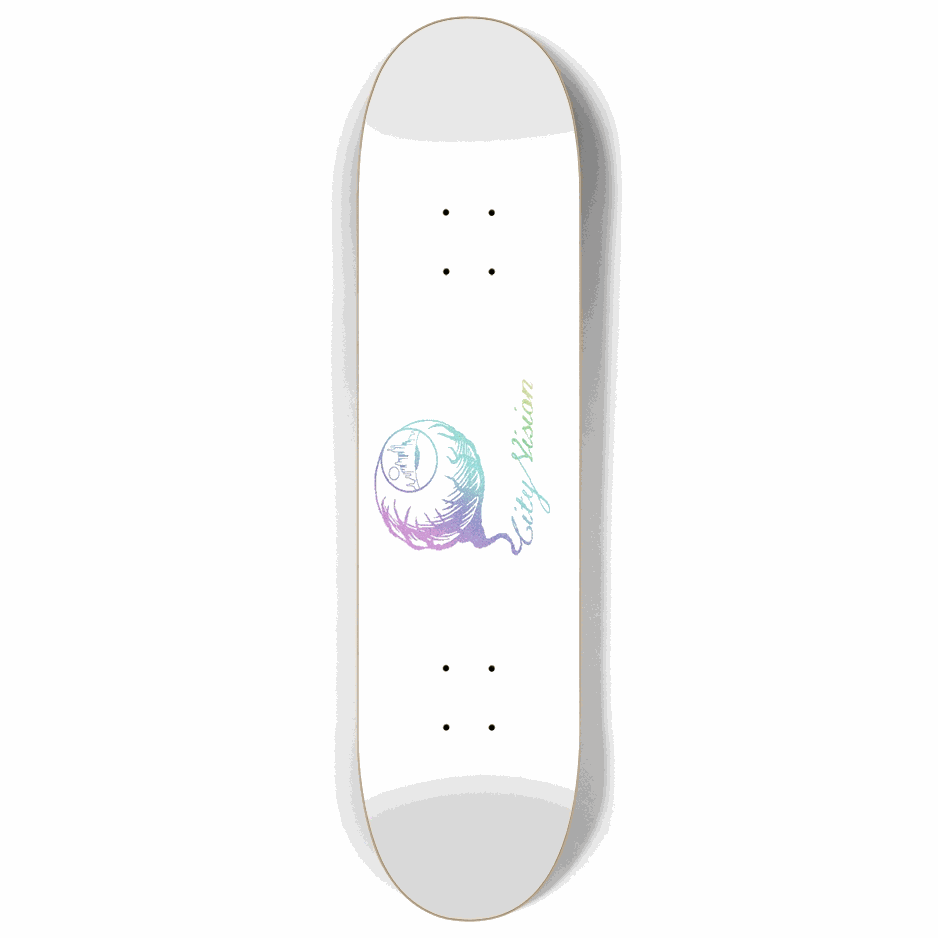 White and Light Rainbow Glitter Logo 8.00 City Vision Skateboards City Vision Skateboards 8.00