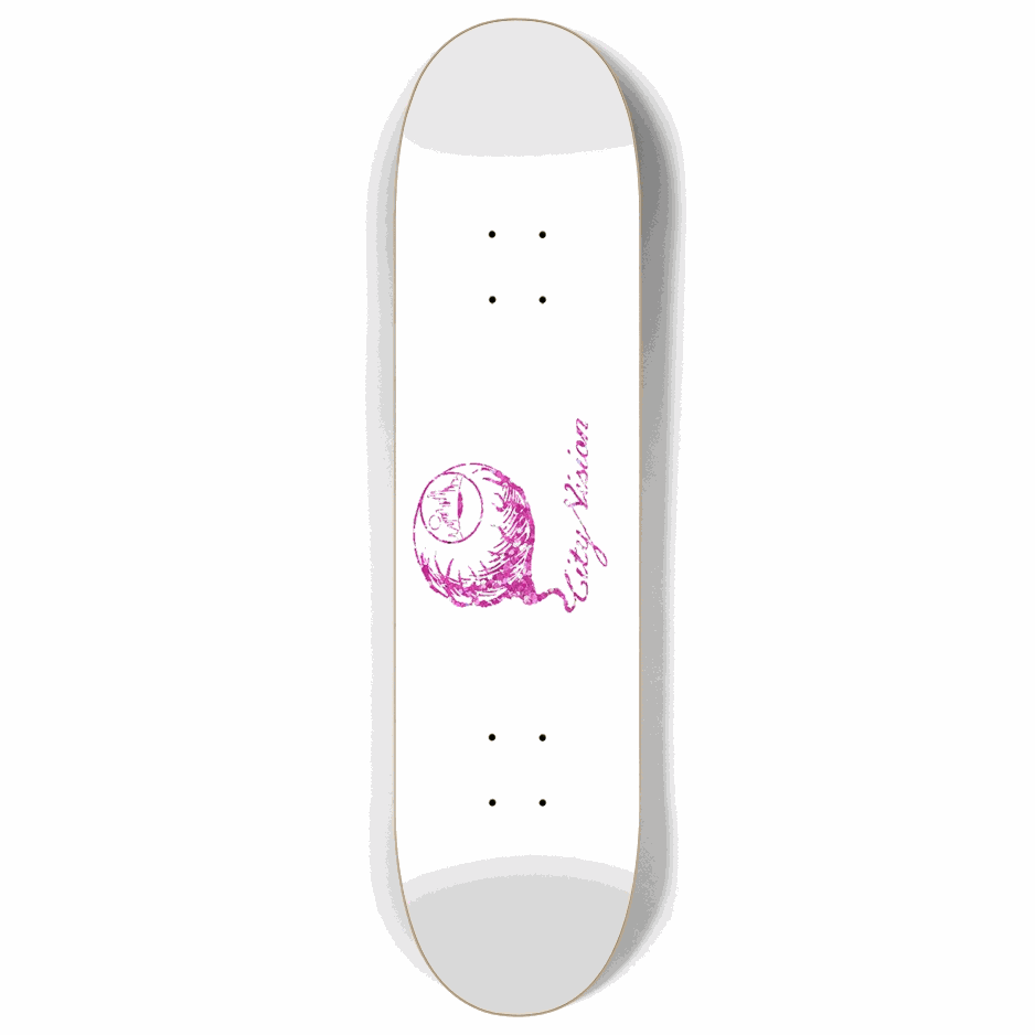 White and Pink Glitter Logo 8.00 City Vision Skateboards City Vision Skateboards 8.00