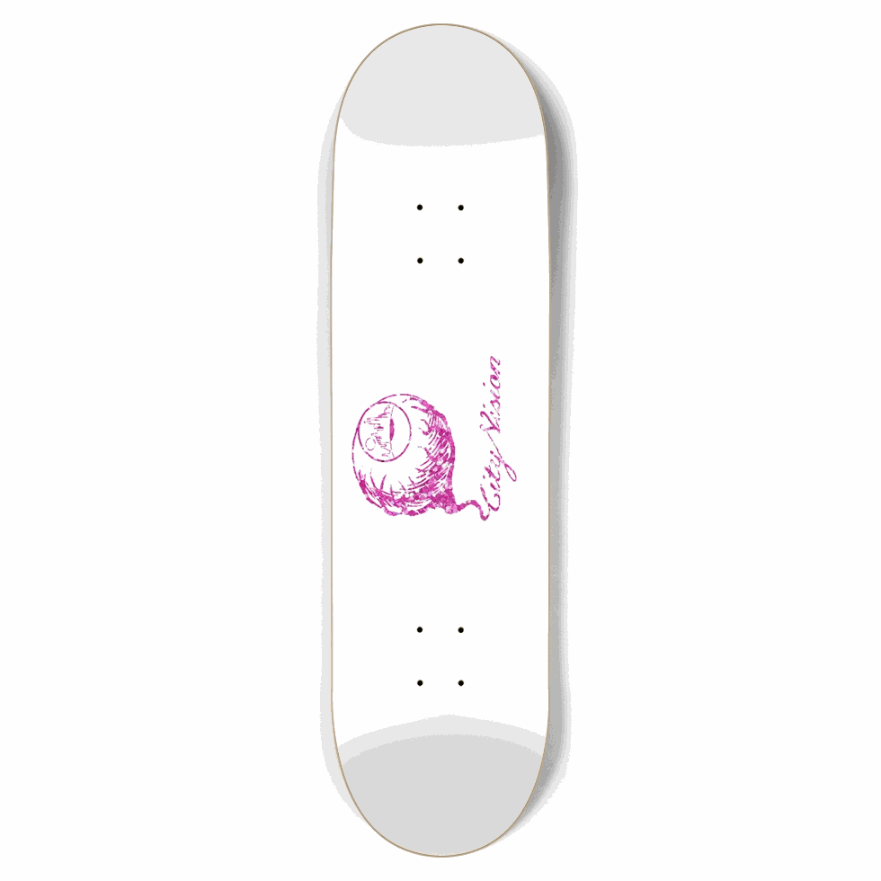 White and Pink Glitter Logo 8.75 City Vision Skateboards City Vision Skateboards 8.75