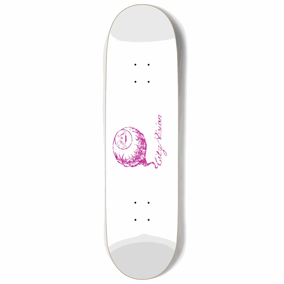 White and Pink Glitter Logo 9.00 City Vision Skateboards City Vision Skateboards 9.00