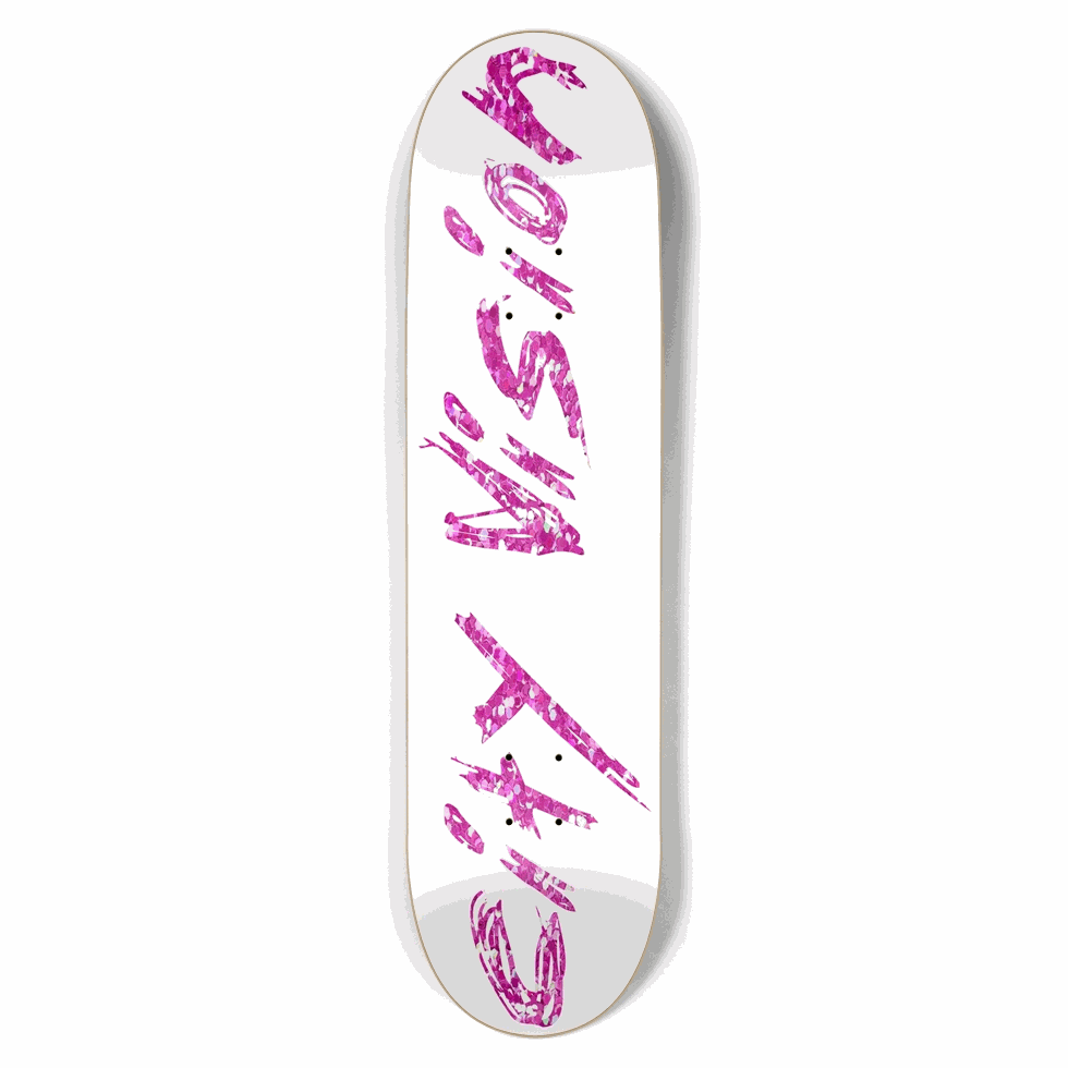 White and Pink Glitter Name 8.50 City Vision Skateboards City Vision Skateboards 8.50