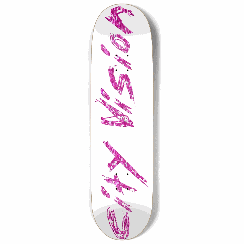 White and Pink Glitter Name 9.00 City Vision Skateboards City Vision Skateboards 9.00