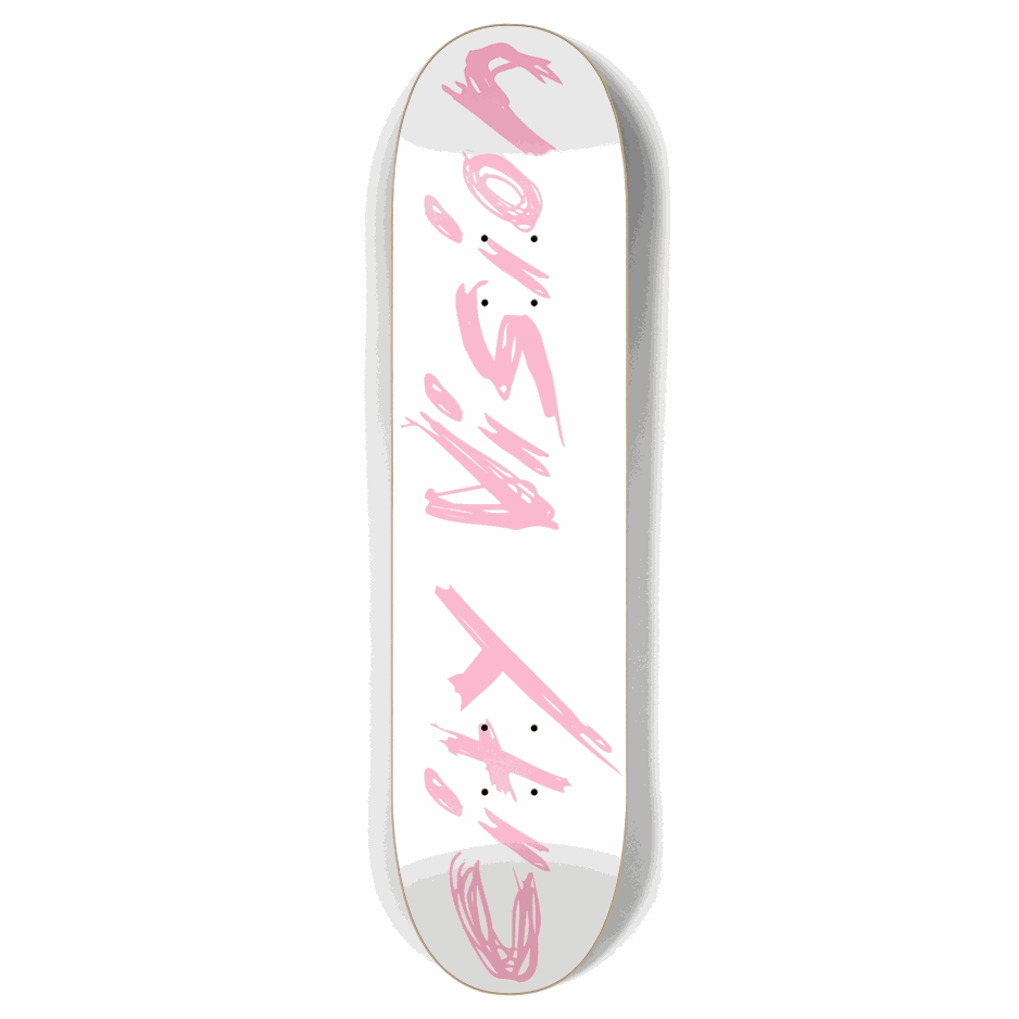 White and Pink Name 7.87 City Vision Skateboards City Vision Skateboards 7.87