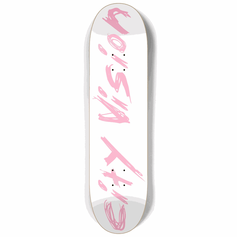 White and Pink Name 8.25 City Vision Skateboards City Vision Skateboards 8.25
