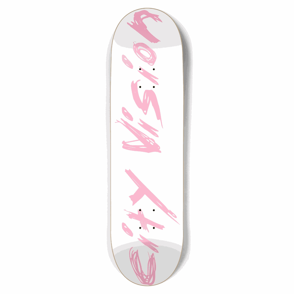 White and Pink Name 8.75 City Vision Skateboards City Vision Skateboards 8.75