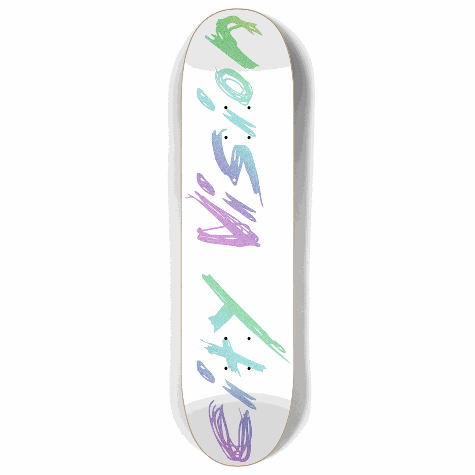 White and Rainbow Glitter Name 8.00 City Vision Skateboards City Vision Skateboards 8.00