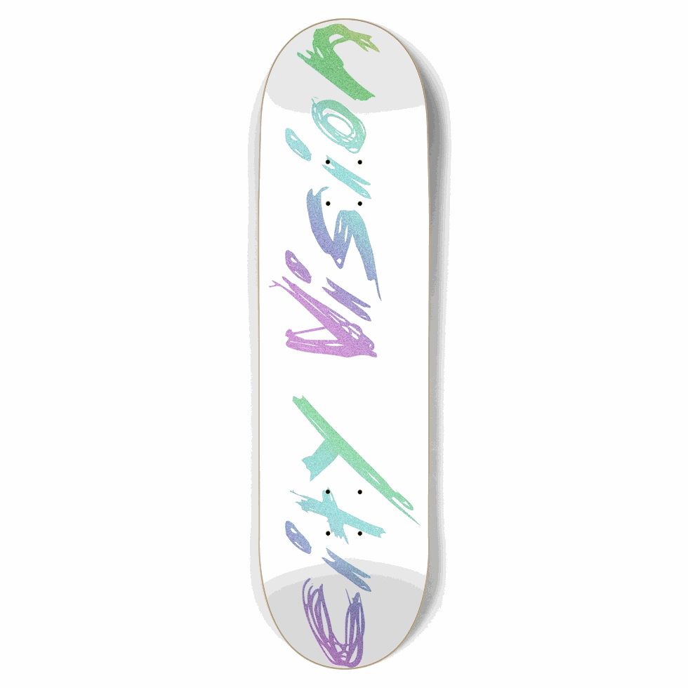 White and Rainbow Glitter Name 8.75 City Vision Skateboards City Vision Skateboards 8.75