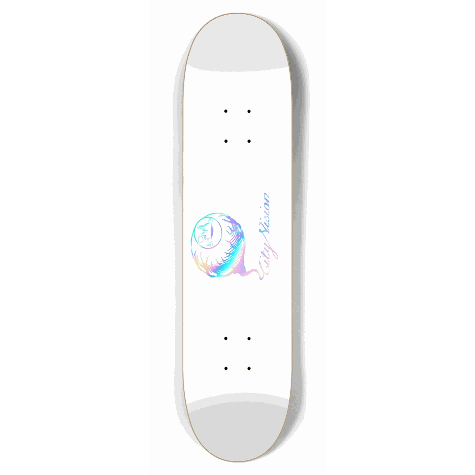 White and Rainbow Logo 7.75 City Vision Skateboards