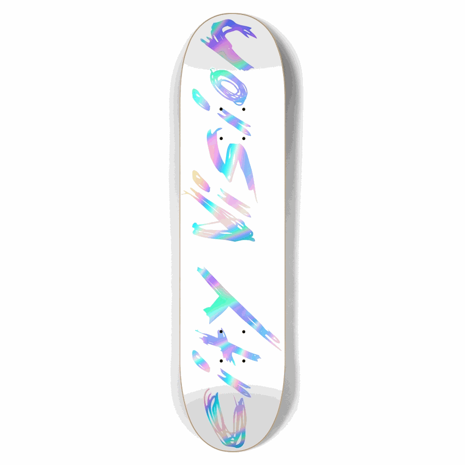White and Rainbow Name 7.62 City Vision Skateboards City Vision Skateboards 7.62