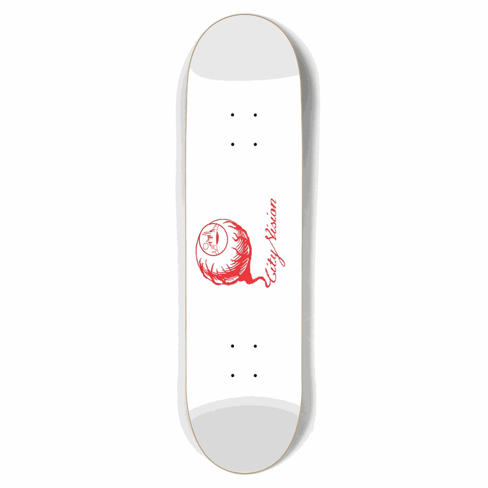 White and Red Logo 8.50 City Vision Skateboards City Vision Skateboards 8.50