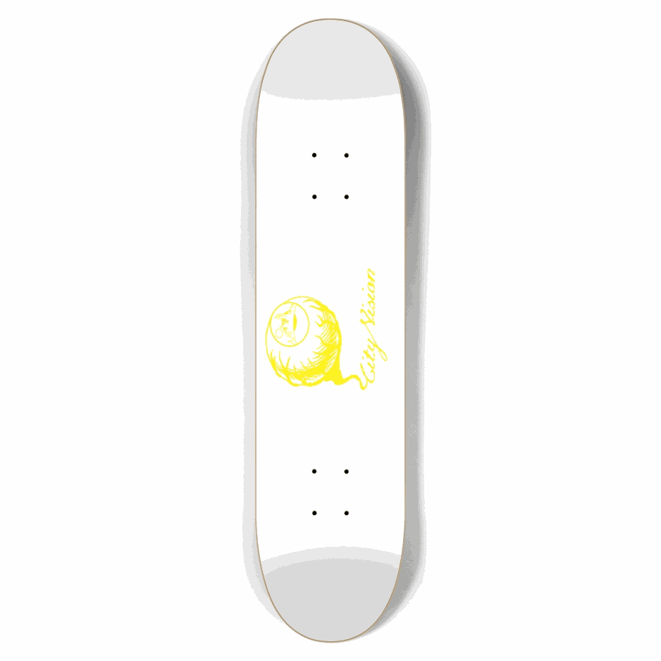 White and Yellow Logo 7.62 City Vision Skateboards City Vision Skateboards 7.62