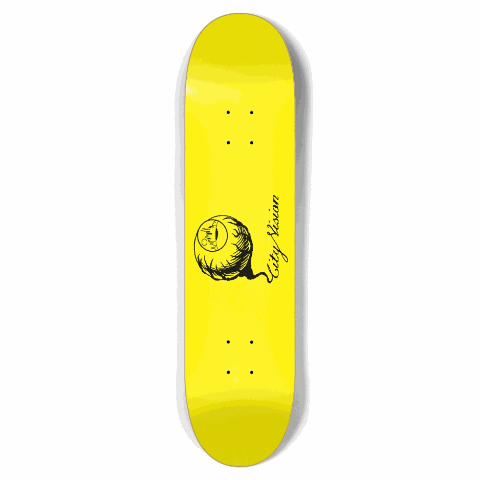 Yellow and Black Logo 7.75 City Vision Skateboards City Vision Skateboards 7.75
