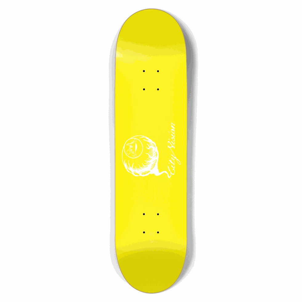Yellow and White Logo 8.50 City Vision Skateboards City Vision Skateboards 8.50