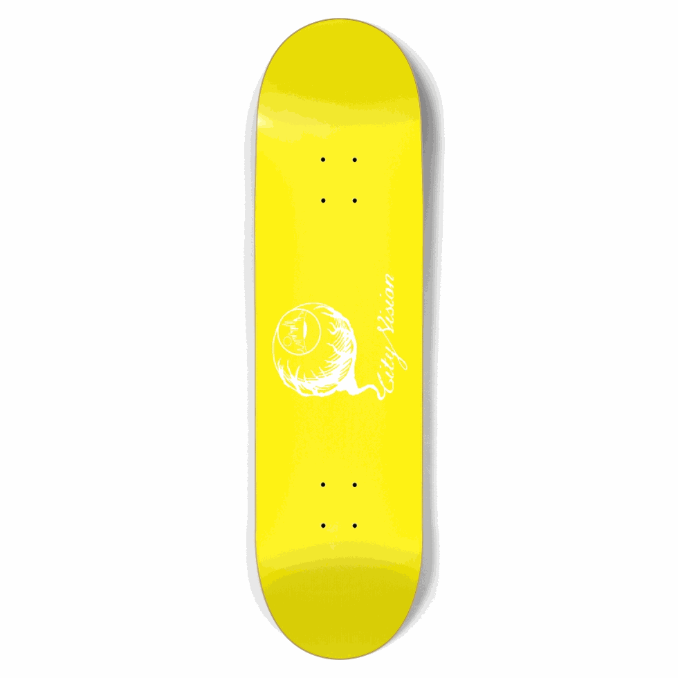 Yellow and White Logo 8.75 City Vision Skateboards City Vision Skateboards 8.75
