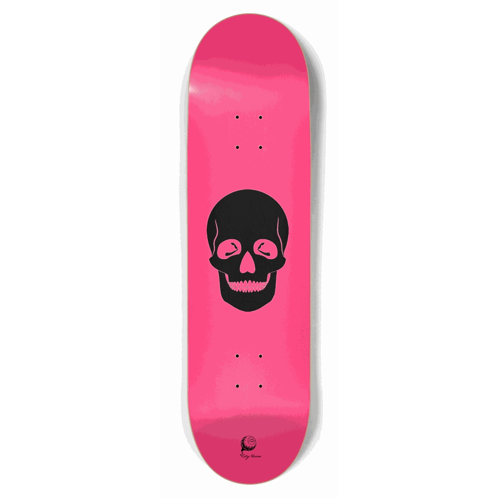 Hot Pink Skull 8.75 City Vision Skateboards