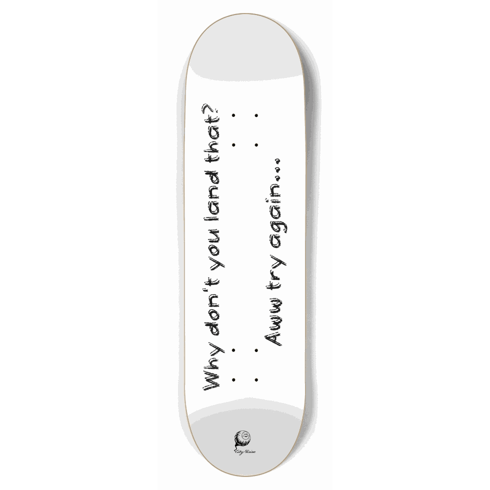 Try Again White 8.75 City Vision Skateboards