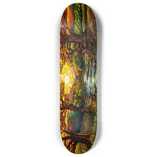 Skateboard - Sunset Stained Glass 8.00 by City Vision Skateboards (8.00)