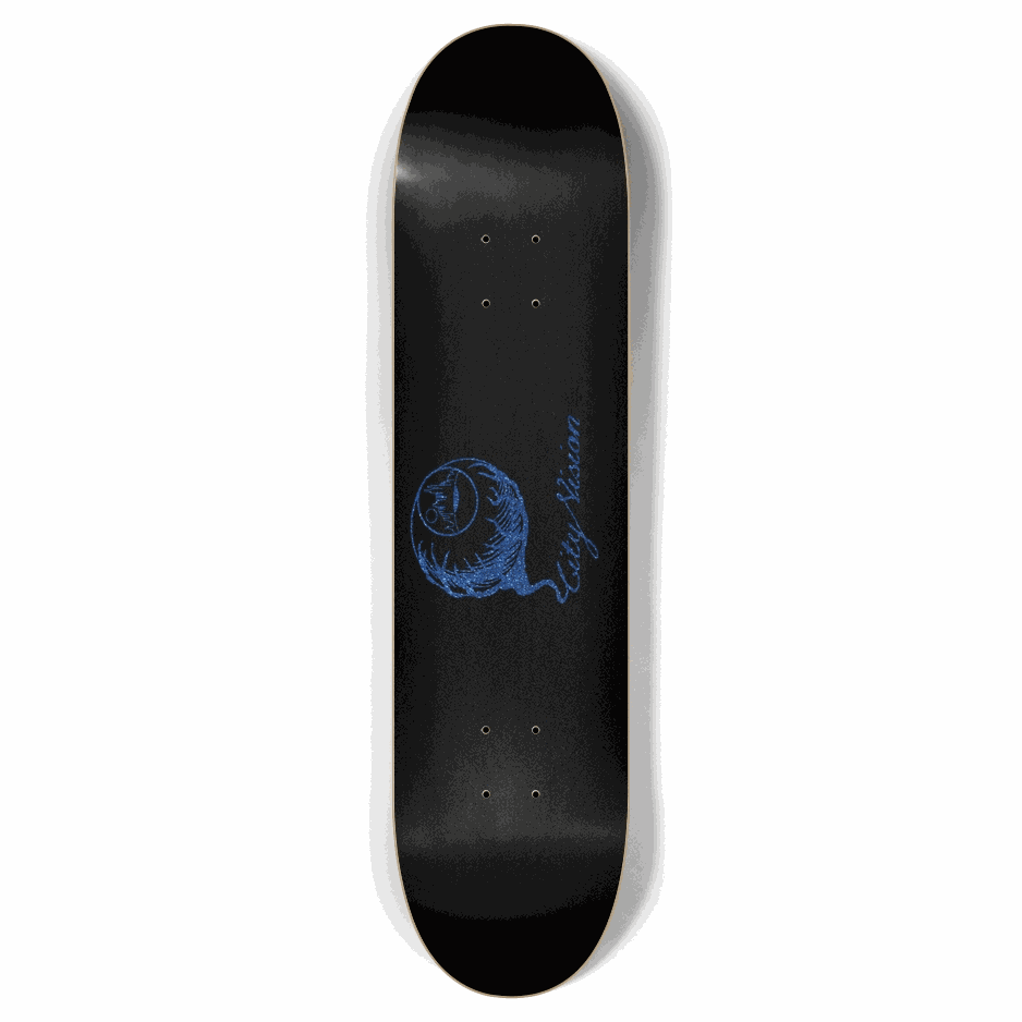 Black and Blue Glitter Logo 7.87 City Vision Skateboards