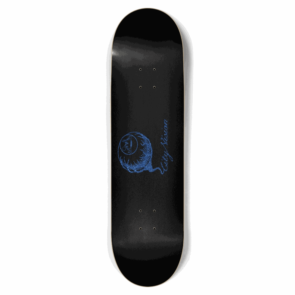 Black and Blue Glitter Logo 8.75 City Vision Skateboards