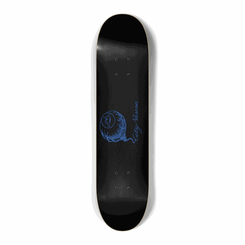 Black and Blue Glitter Logo Mini 7.25 City Vision Skateboards