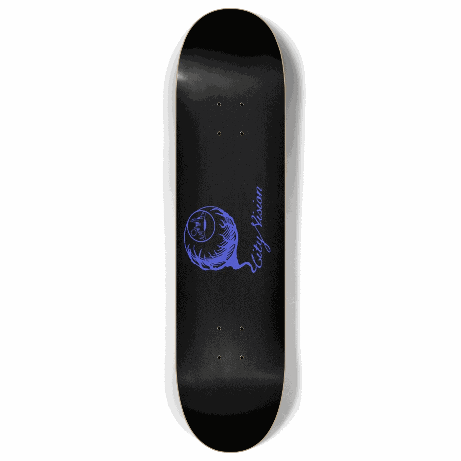 Skateboard - Black and Blue Logo 8.00 by City Vision Skateboards (8.00)