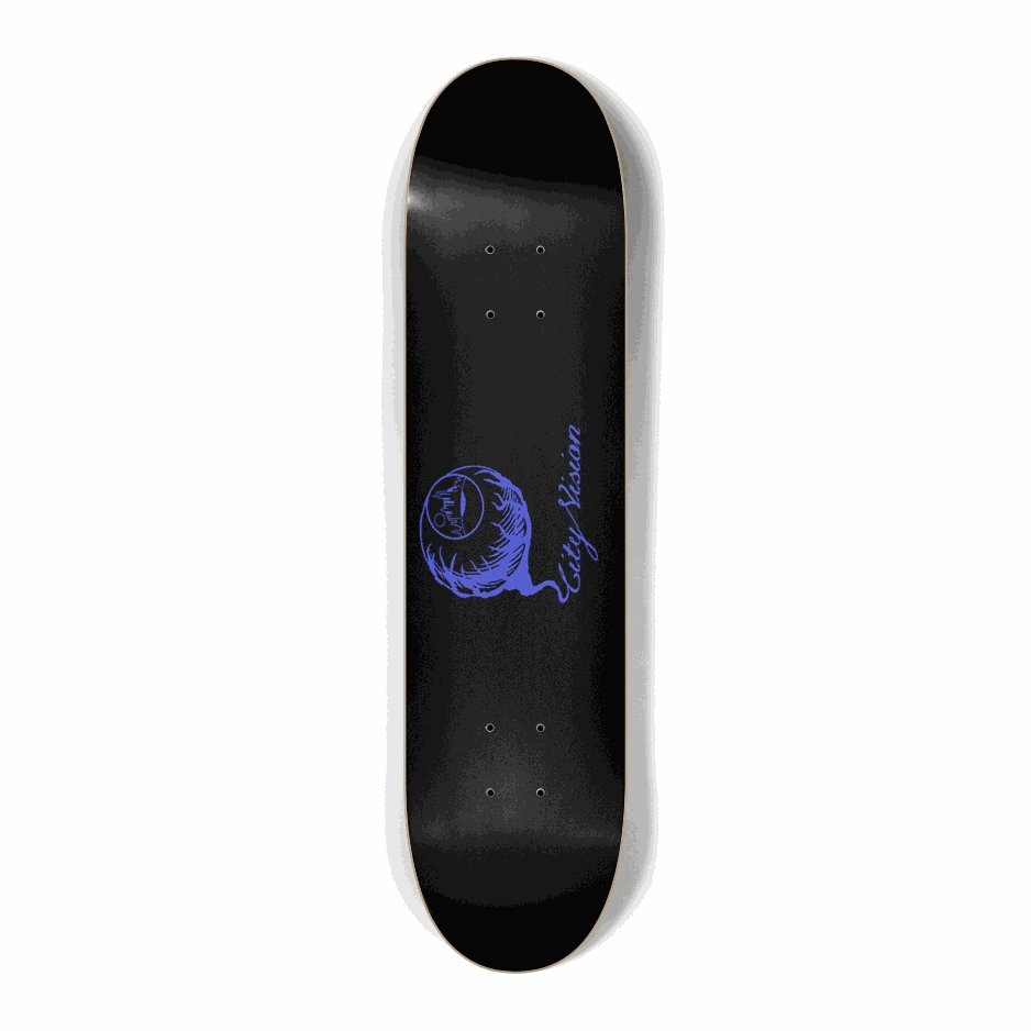 Black and Blue Logo Mini 7.25 City Vision Skateboards