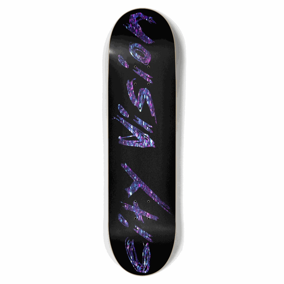 Black and Dark Rainbow Glitter Name 8.50 City Vision Skateboards