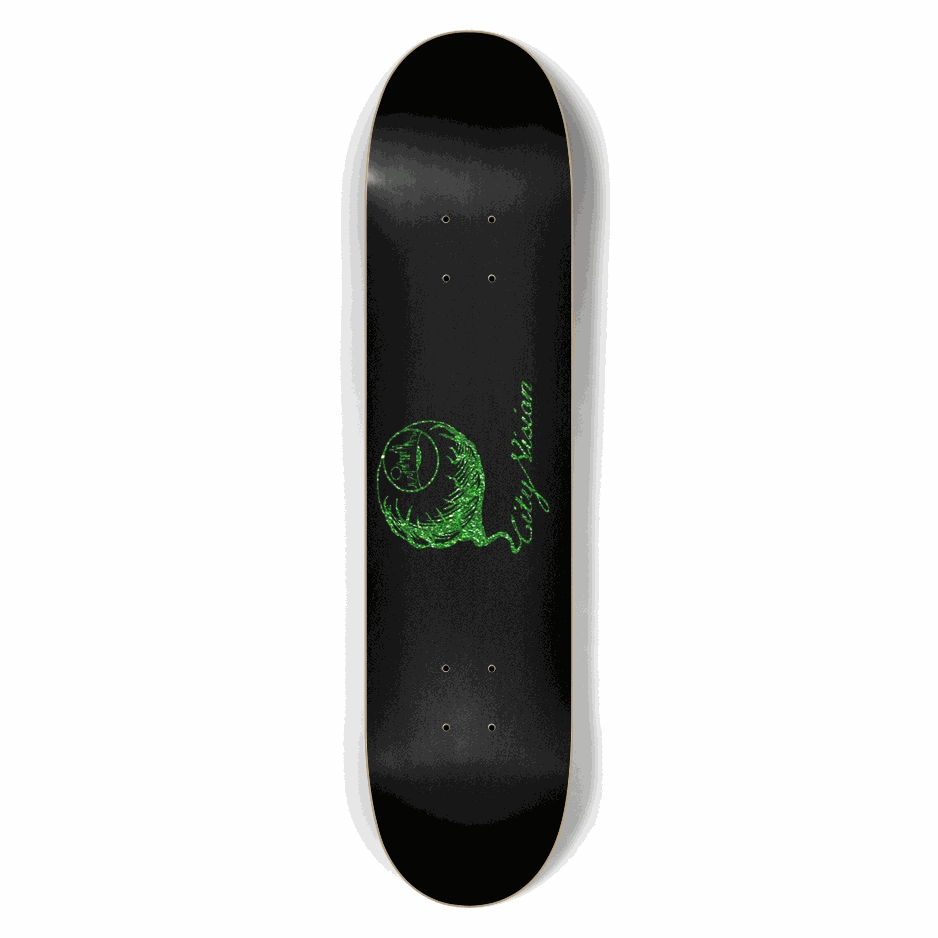 Black and Green Glitter Logo 7.50 City Vision Skateboards