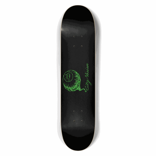 Black and Green Glitter Logo 7.50 City Vision Skateboards