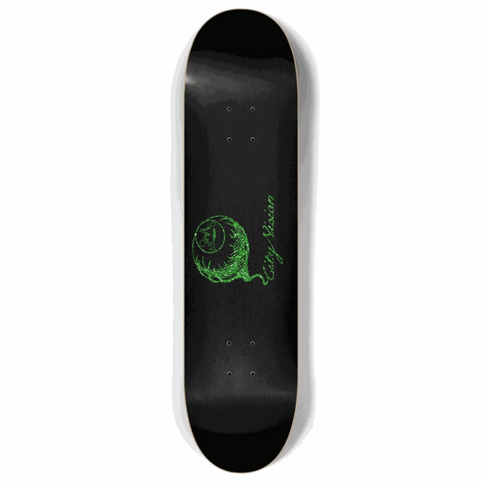 Skateboard - Black and Green Glitter Logo 8.00 by City Vision Skateboards (8.00)