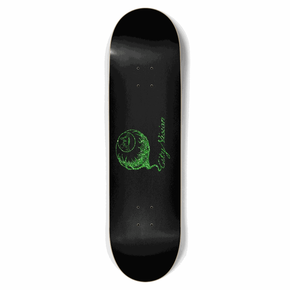 Black and Green Glitter Logo 8.75 City Vision Skateboards