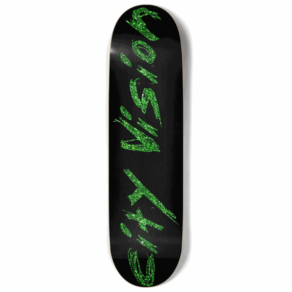 Black and Green Glitter Name 9.00 City Vision Skateboards