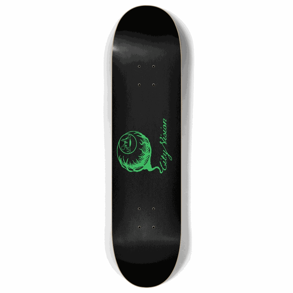 Skateboard - Black and Green Logo 8.00 by City Vision Skateboards (8.00)