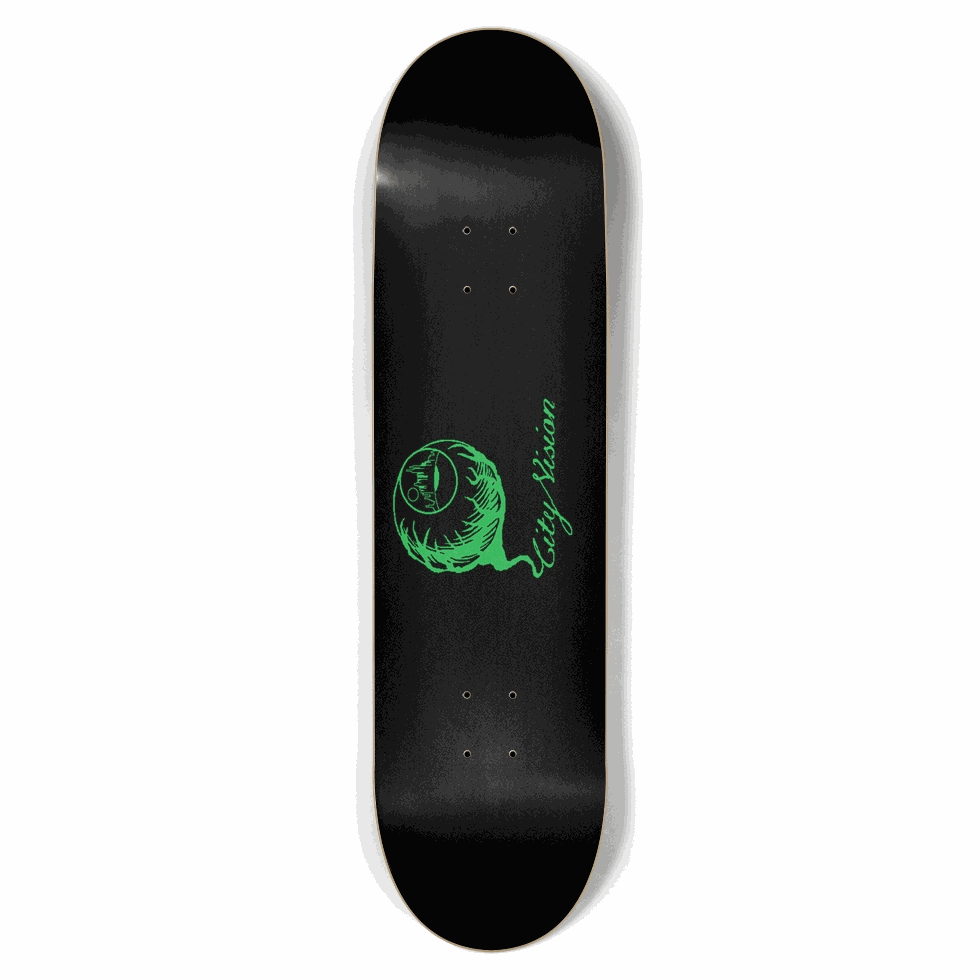 Black and Green Logo 8.50 City Vision Skateboards