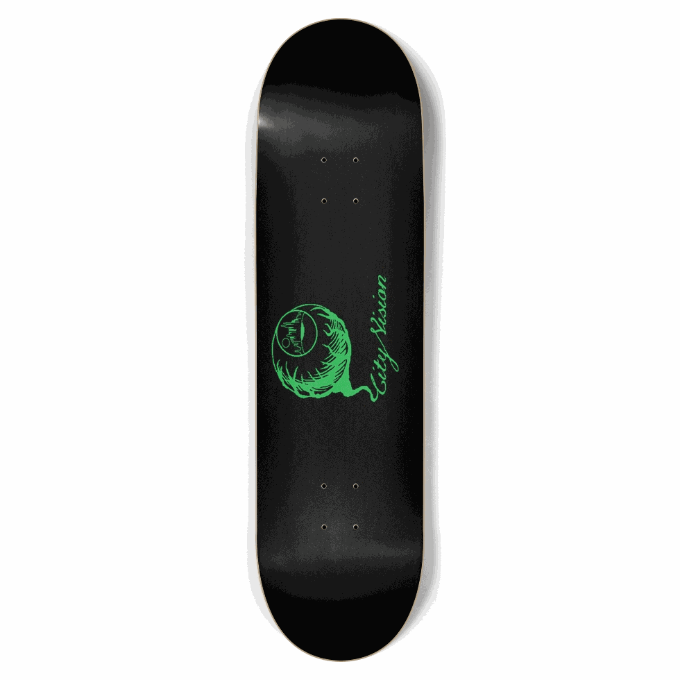 Black and Green Logo 8.75 City Vision Skateboards