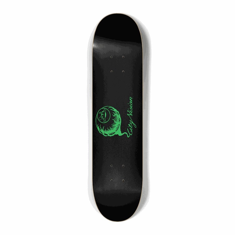 Black and Green Logo Mini 7.25 City Vision Skateboards