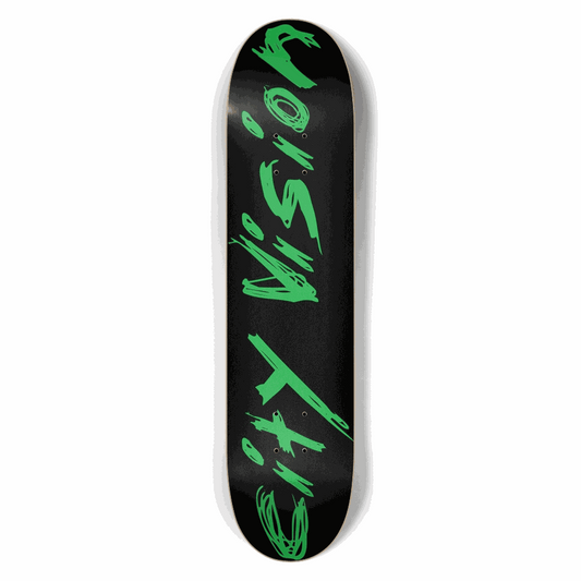 Black and Green Name 7.50 City Vision Skateboards