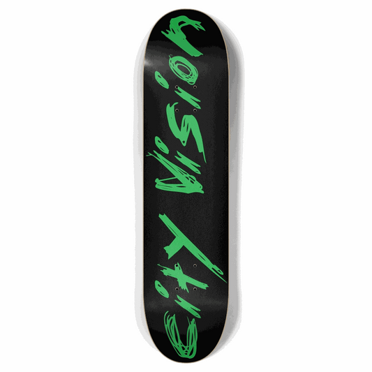 Black and Green Name 7.87 City Vision Skateboards