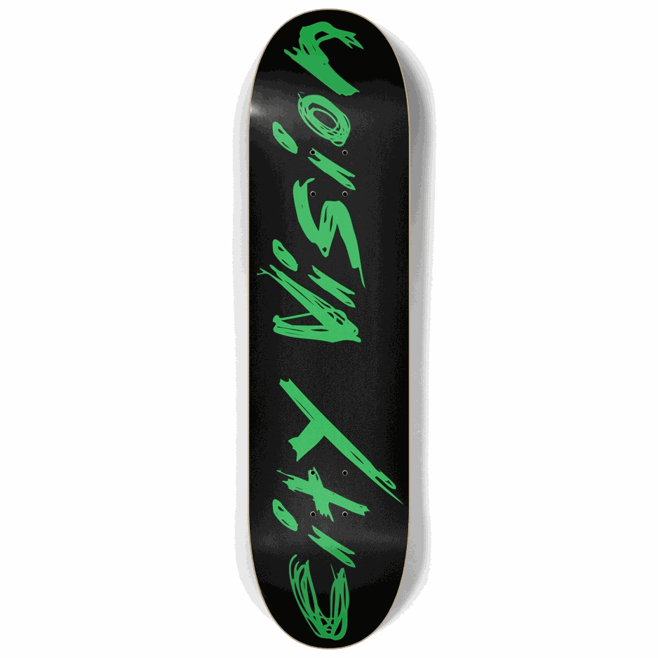 Black and Green Name 8.25 City Vision Skateboards