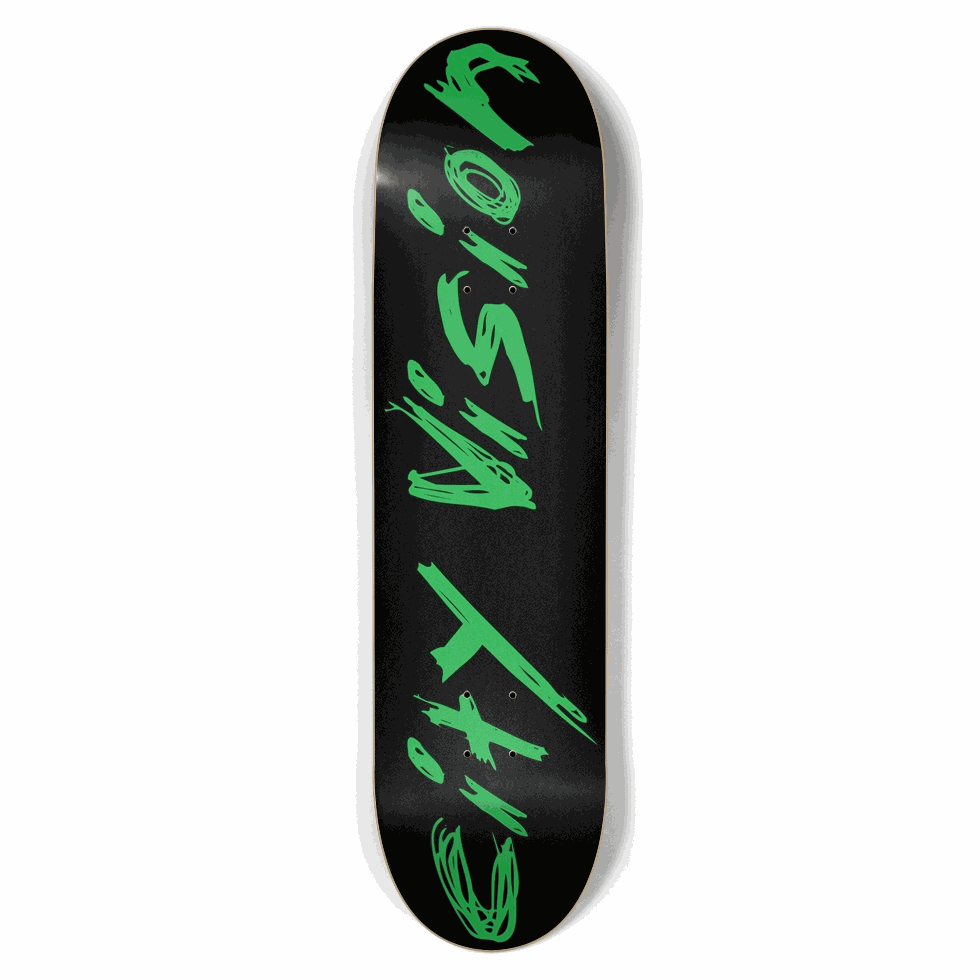 Black and Green Name 8.50 City Vision Skateboards