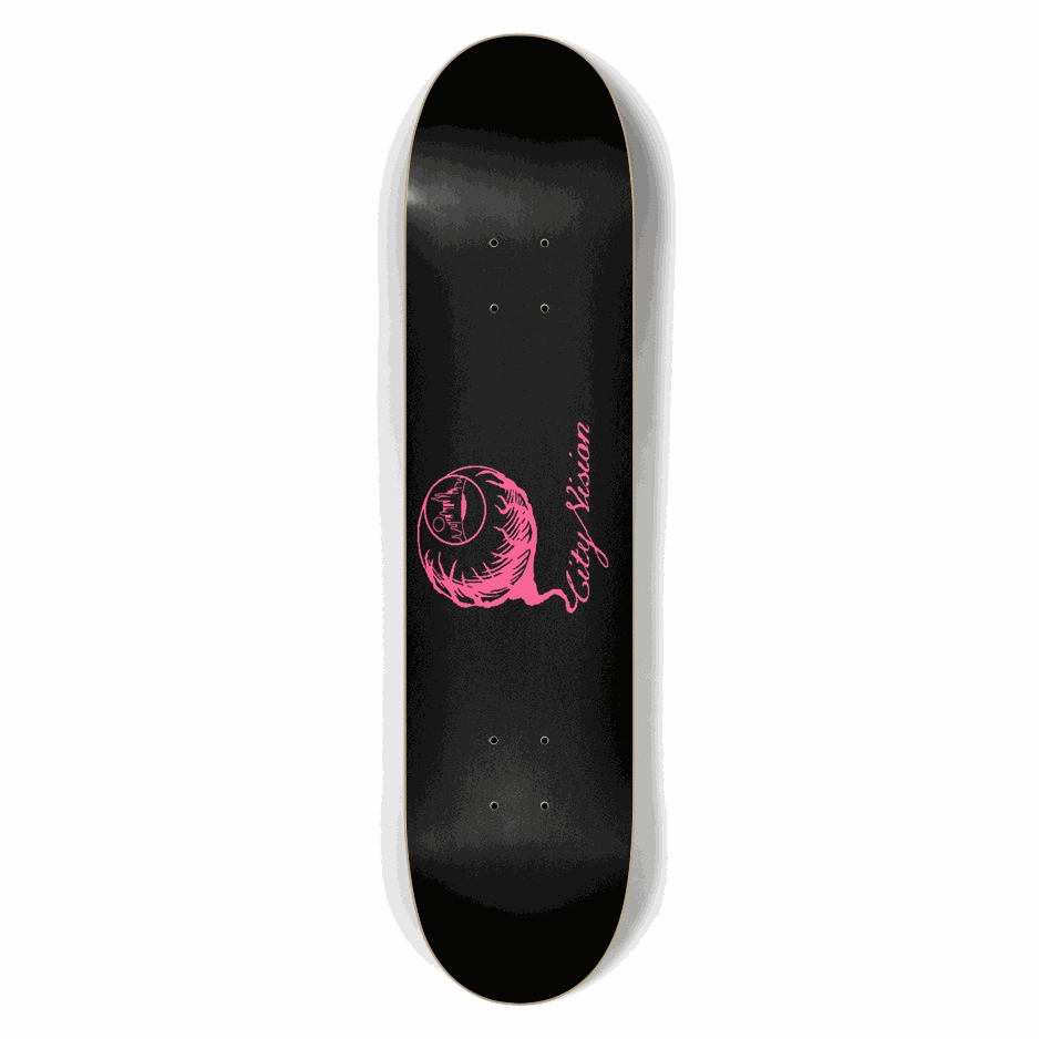 Black and Hot Pink Logo 7.50 City Vision Skateboards